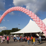 dining tent pink balloon arch 2013 Michigan Susan G. Komen 3-Day breast cancer walk