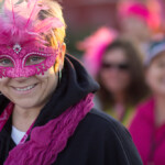 Pink breast cancer walk mardi gras mask