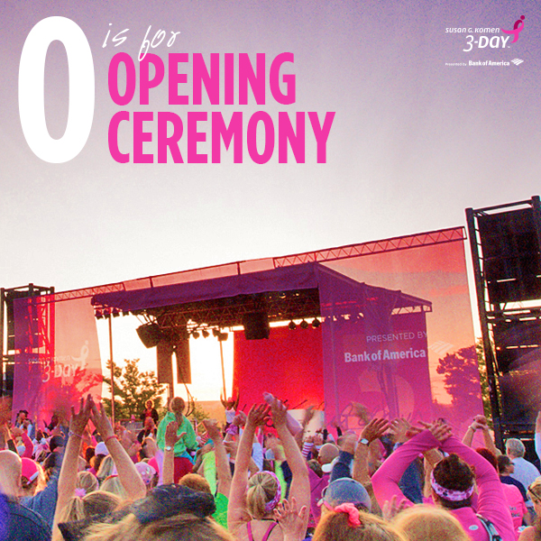 Learn more about the Susan G Komen 3-Day Opening Ceremony in the walk against breast cancer