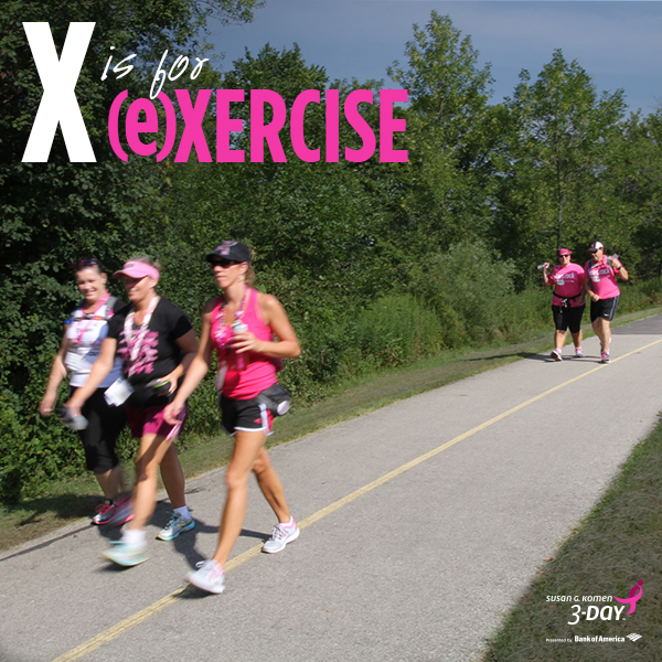 Enjoy exercising and walking 60 miles in the Susan G. Komen 3-Day. 