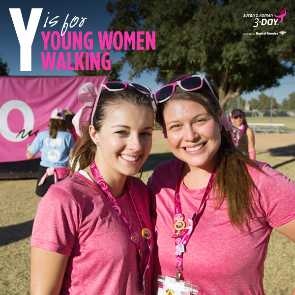 Young Women Walking Susan G. Komen 3-Day End Breast Cancer