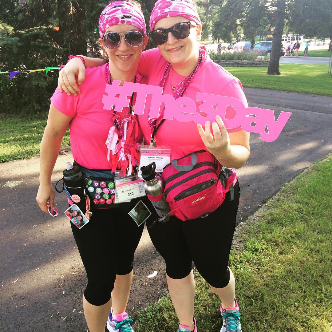 Carrie (right) and her team captain Beth