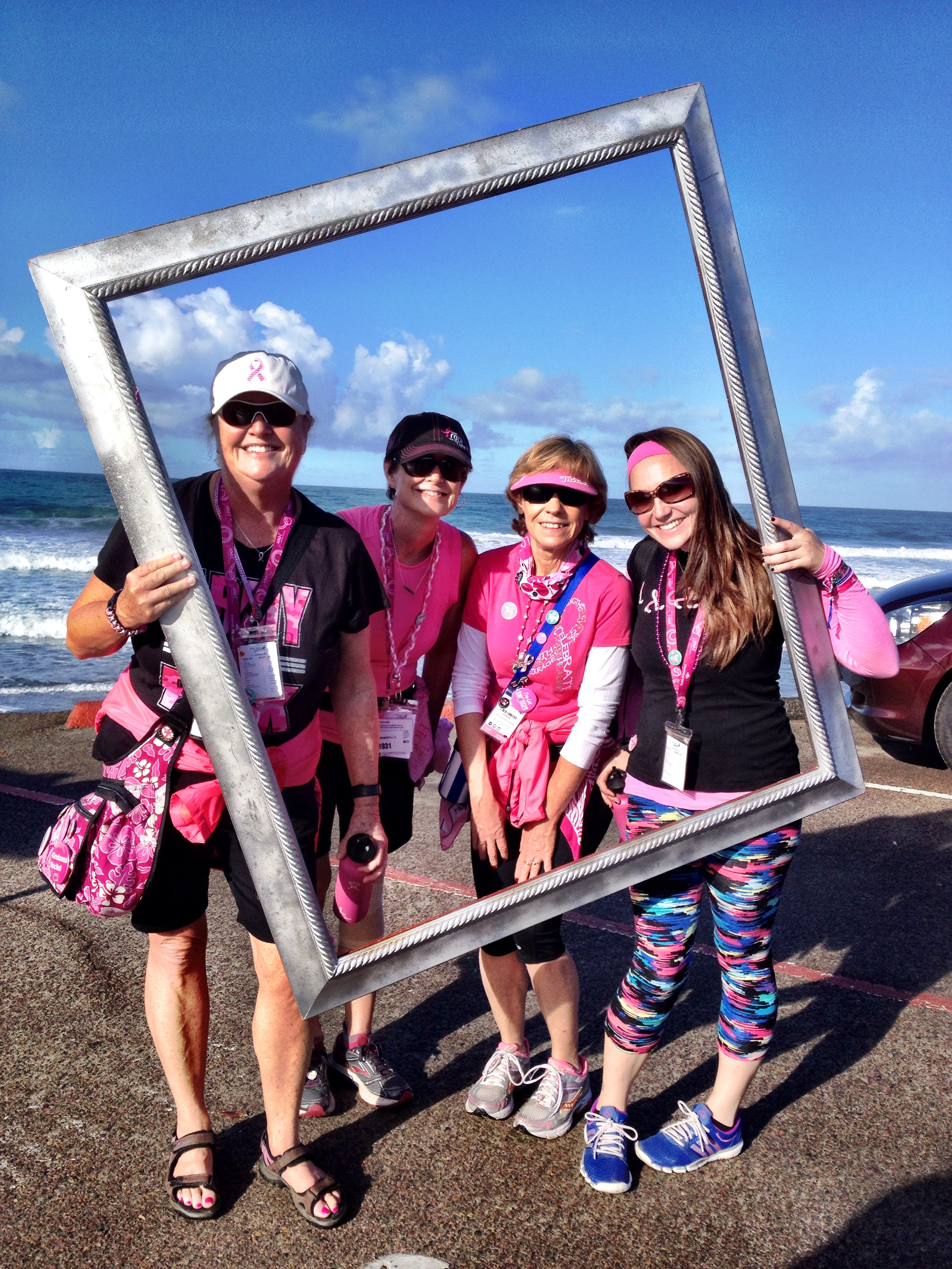 Elaine (left) with her teammates