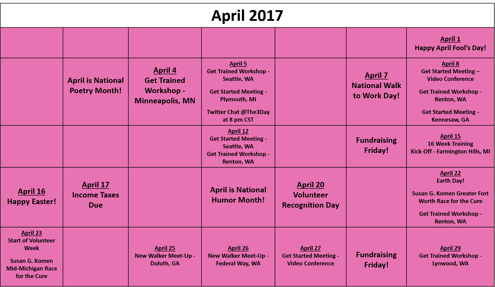 April Fundraising Calendar V03