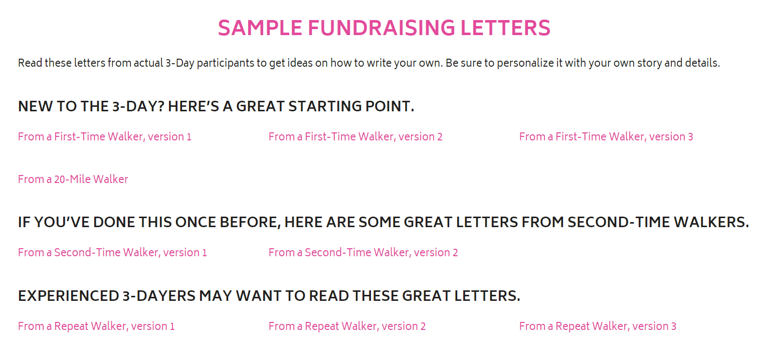 Sample Fundraising Letters