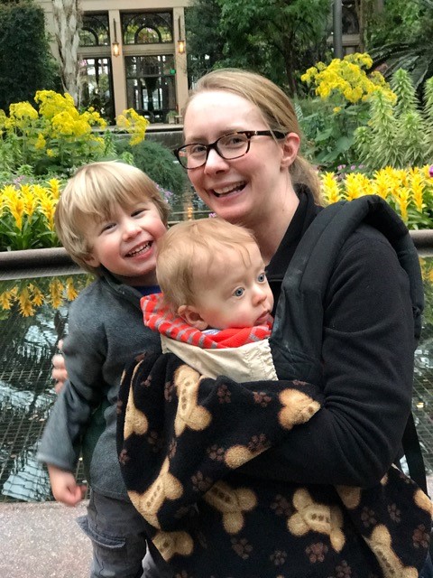 Dr. Kloxin with Augie and Luke at Longwood Gardens