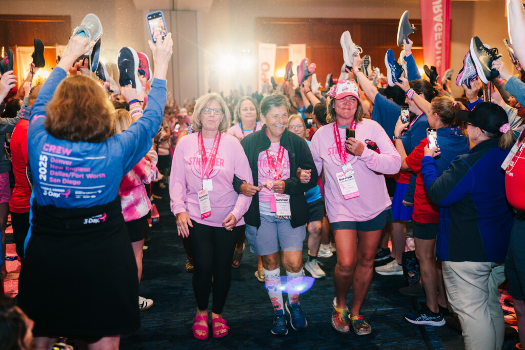 Shoes raised at the Closing Ceremony of the 2025 New England 3-Day.