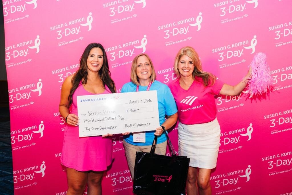 Kristin S. was the top crew fundraiser at the 2025 New England 3-Day Celebration of Champions.