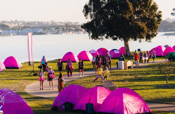 Pink tints near the bay at the San Diego 3-Day.