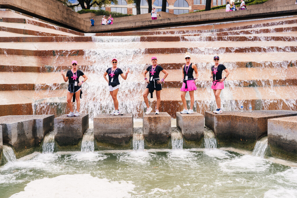 Pink Bubble walkers at Fort Worth Gardens during the 2025 Susan G. Komen 3-Day.