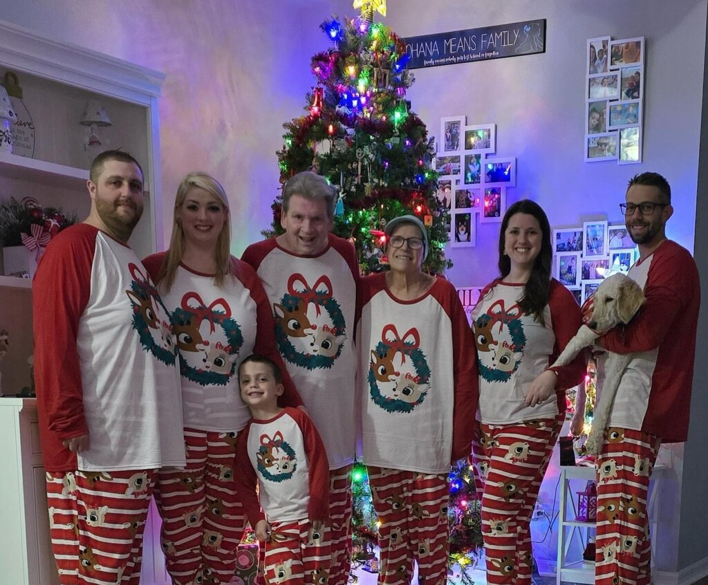 Erin P. and her family celebrating Christmas before her parents died.
