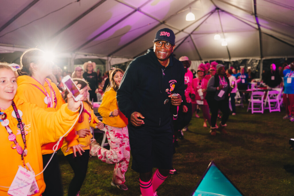 Capt. Vernon Peterson of the San Diego Police Department leading the Wobble.