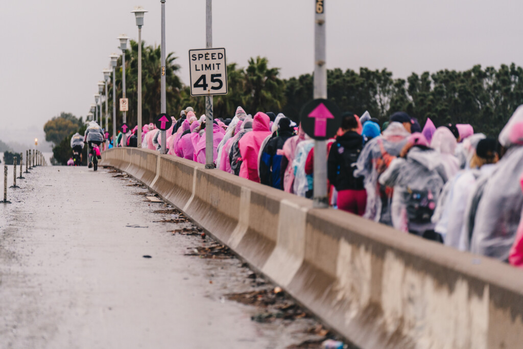 The rainstorm on Saturday at the 2025 San Diego 3-Day.