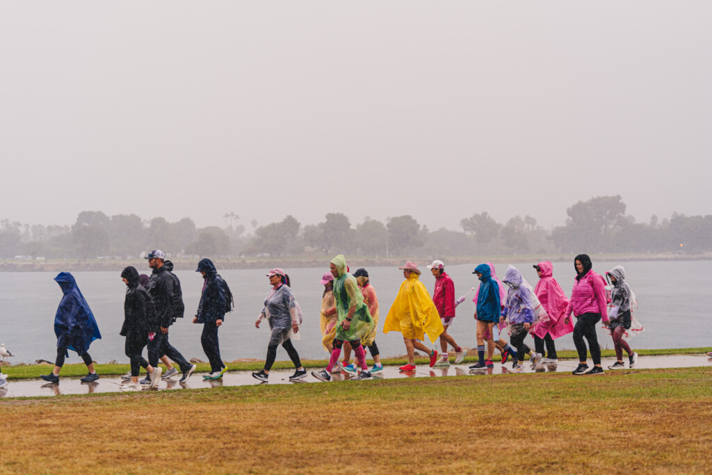 Walkers in the rain at the 2025 San Diego 3-Day.
