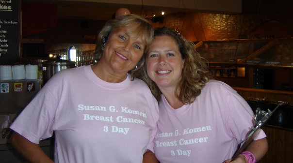 Amber B. and her mom at a 2006 fundraiser for the Susan G. Komen 3-Day in Dallas.