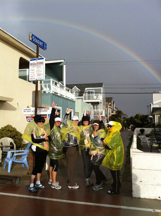 Cathy M. and her team walking the San Diego 3-Team during the 2010 rainstorm.
