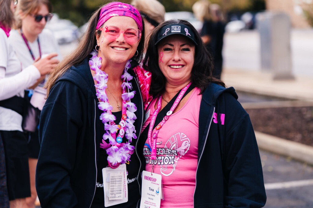 Tina and her best friend Nadia at the Komen 3-Day.