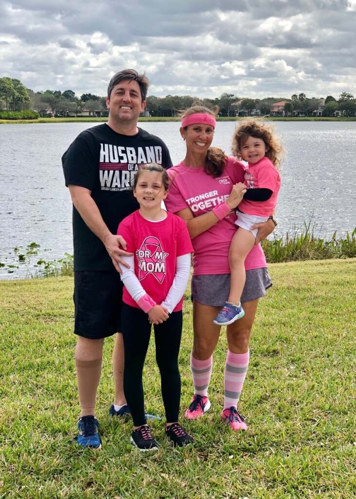 Jessica P. and her husband and daughters at a Susan G. Komen Race for the Cure event.
