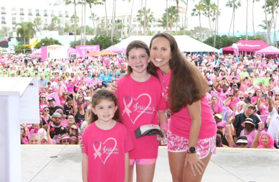 Jessica P. and her two daughters at a Susan G. Komen event.