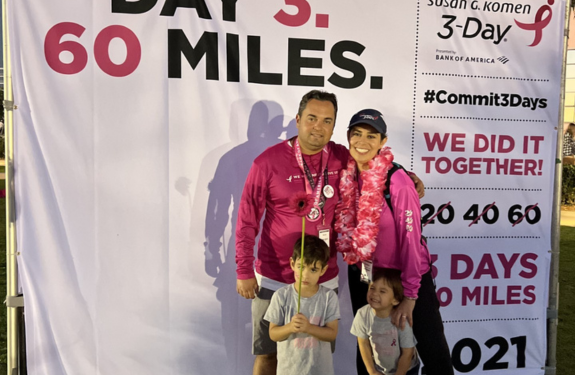Cecilia S. at the 3-Day with her family.