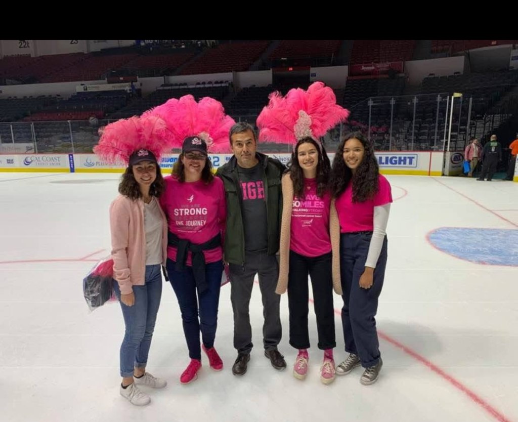Julie and her family during her breast cancer journey.