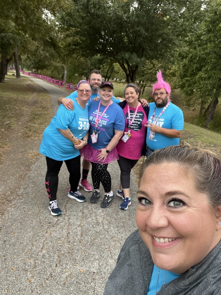 Members of the 3-Day crew setting up Memorial Mile at the Susan G. Komen 3-Day.