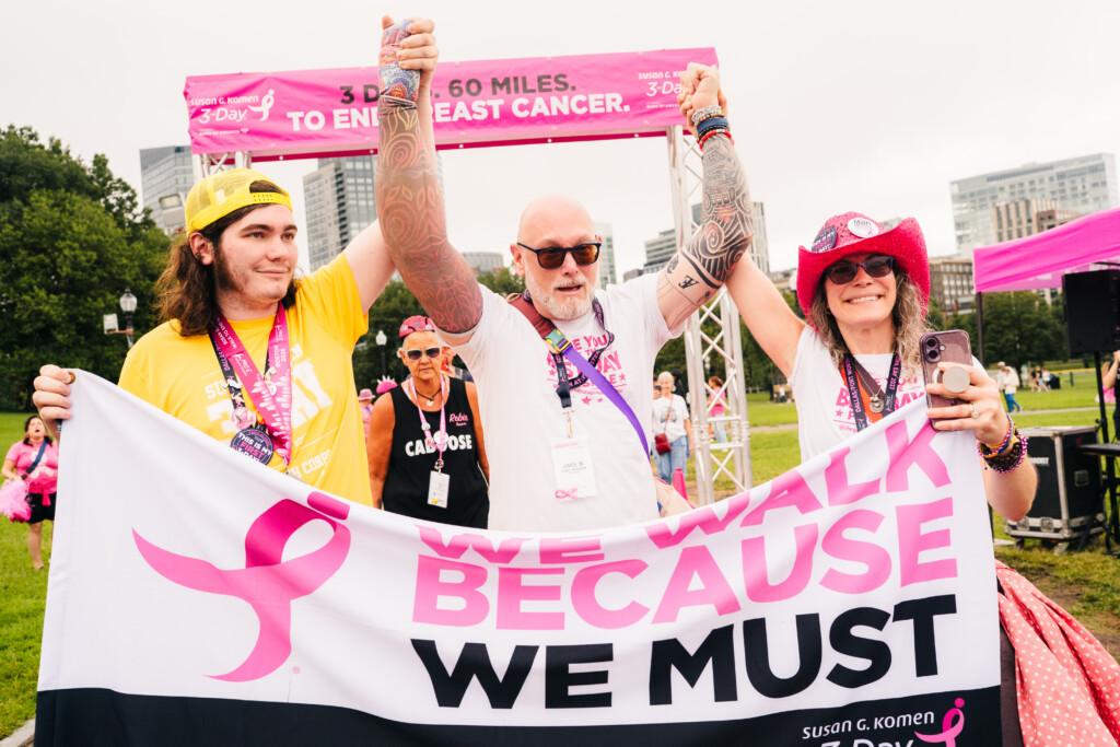 Jake M., who is living with metastatic breast cancer, was the last walker of the 60-mile Susan G. Komen Boston 3-Day.
