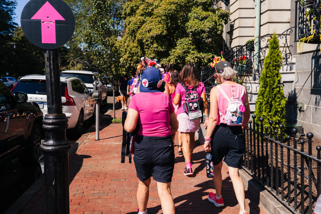 The pink arrows are placed along the 3-Day route to keep participants on the right track throughout event weekend.