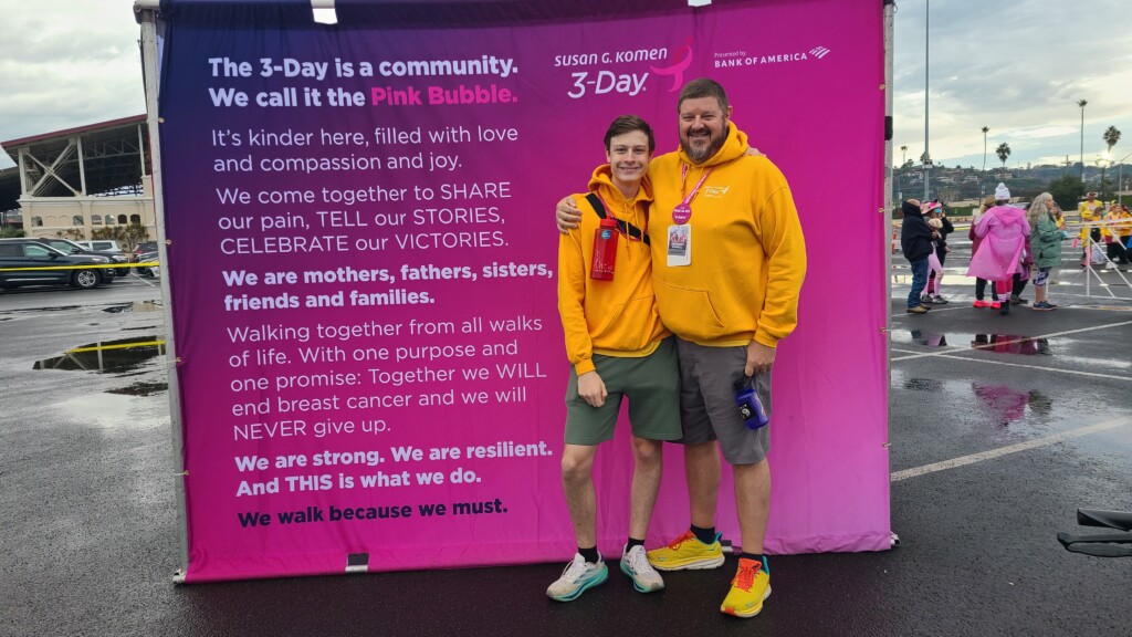 Porter and his dad, Scott, at the Komen San Diego 3-Day.