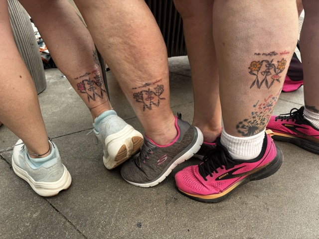 The tattoo that symbolizes the 3-Day friendship of Alisen, Karen and Julie.
